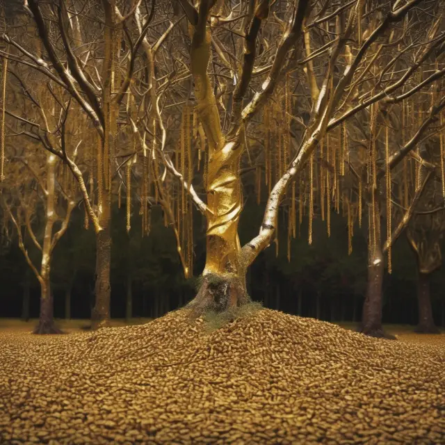 Companies Amazon, Microsoft, and Alphabet releasing golden seeds to symbolize bonus shares and increased investor involvement