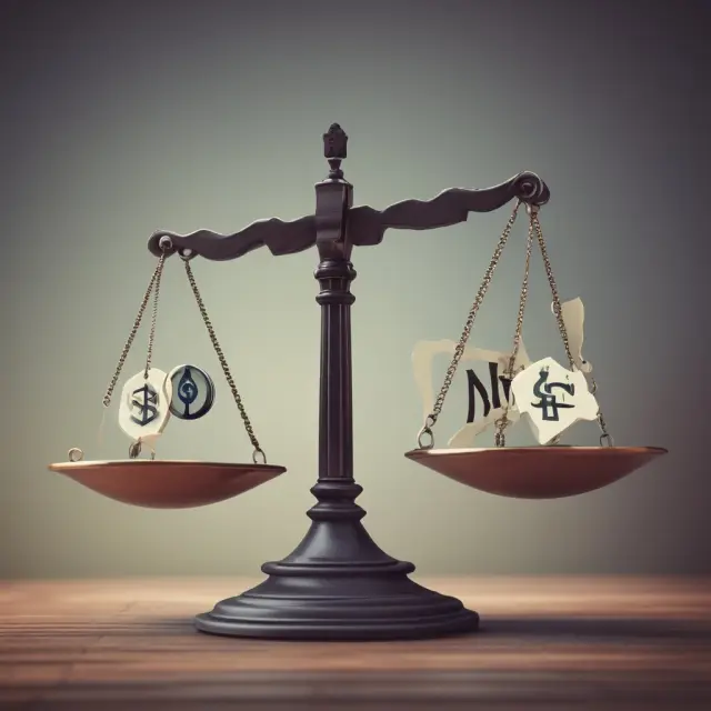 An image of a balance scale, each pan holding various stock exchange symbols as investors bid for IPO shares.
