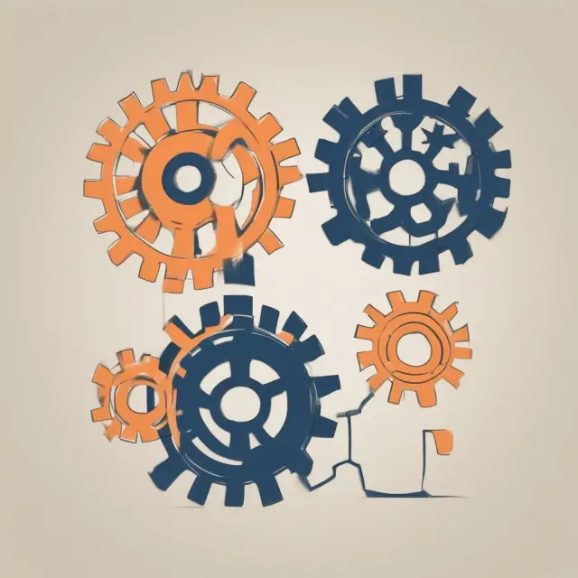 Visualization of two interconnected gears labeled 