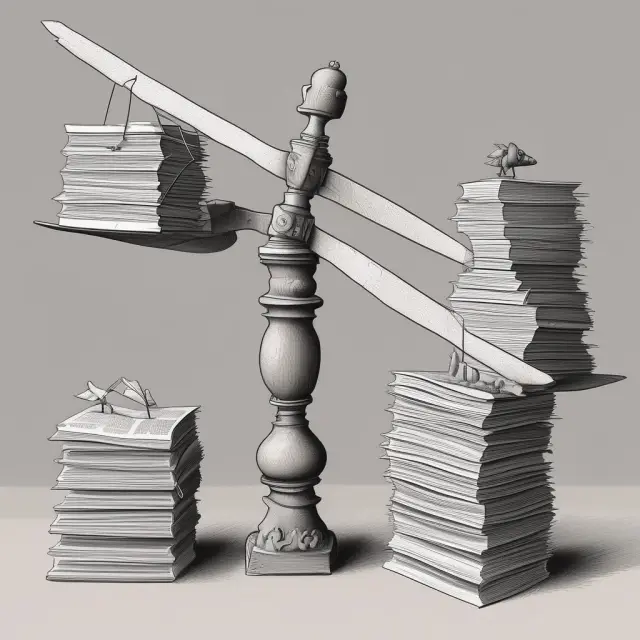 Seesaw with orders represented by weights on one side and billed orders on the other, indicating the balance between incoming and shipped orders