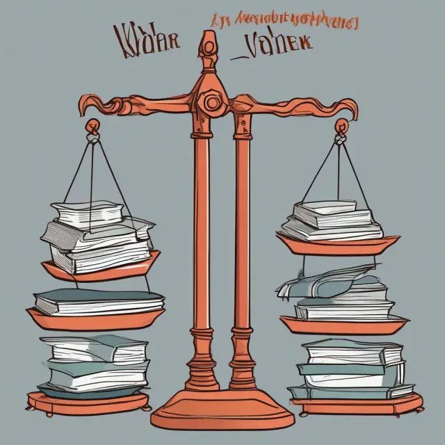 Two scales tipping with interchanging balance books, symbolizing the comparison between Book Value and Market Value