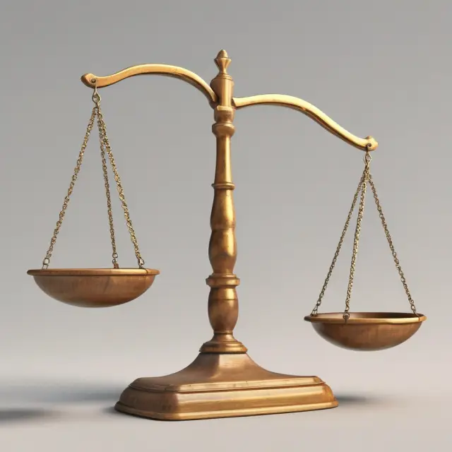 A scale with assets represented by gold coins on one side and liabilities as silver weights on the other side. The balance represents the Net Asset Value.