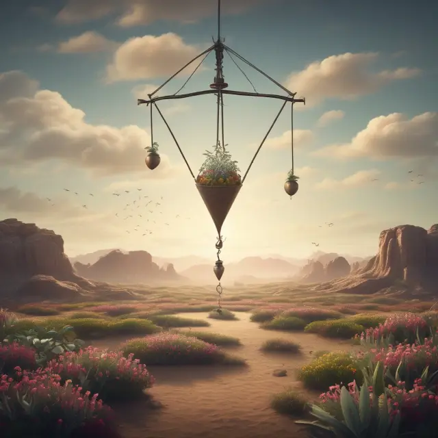 Swinging pendulum symbolizing economic expansion (boom) and contraction (bust)