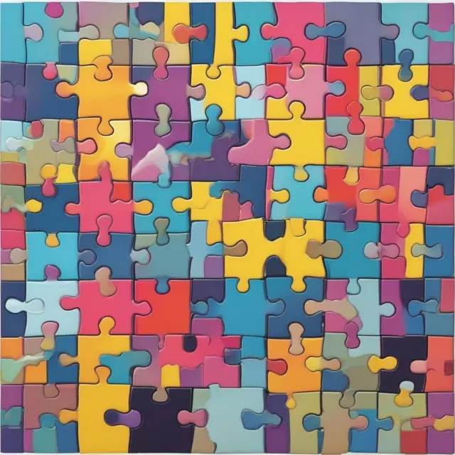 Jigsaw puzzle depicting the current account transaction components: net trade, income from abroad, and transfers. Each piece symbolizes its respective category.