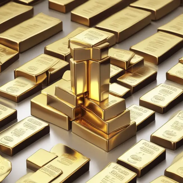 Two golden scales balance: one with gold bars for BOT, the other with currency streams for BOP.