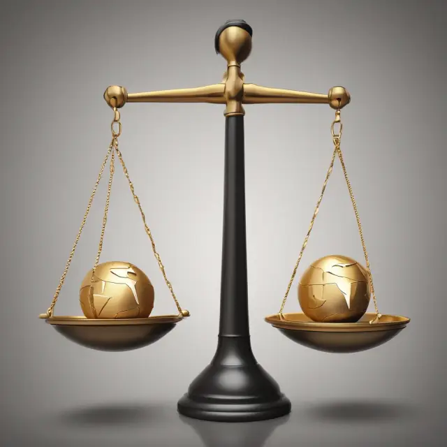 Golden Yin-Yang scales depicting Country