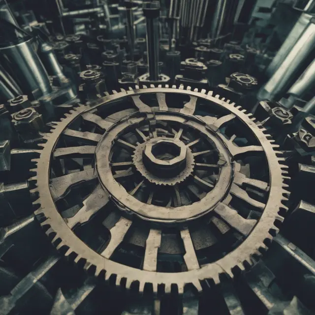 Gears with restricted flow representing manufacturing bottlenecks and impact on production capacity