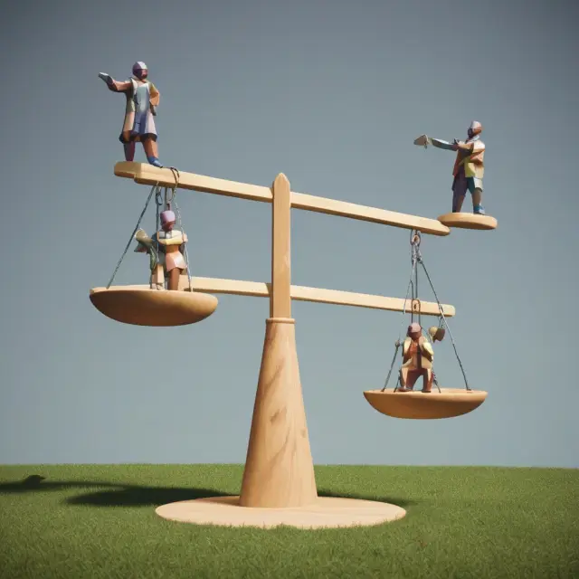 See-saw illustrating management strategies for boosting net income through top-line growth or expense reduction.