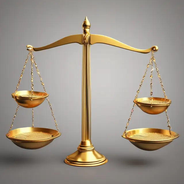 Golden scales balanced with profit, people, and planet symbols illustrating Triple Bottom Line concept