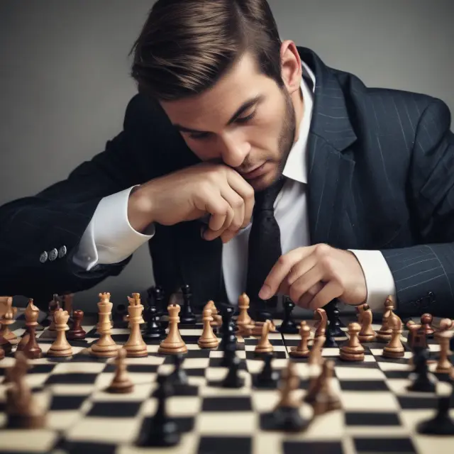 A trader engages in a box spread transaction, symbolically depicted as a chess game where S&P 500 ETF is the board and interest rate movements determine piece moves.