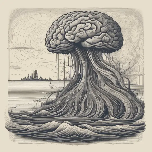 A metaphorical depiction of professionals migrating between industries due to technological advancements.