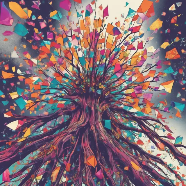Branch accounting reports flow towards an AI system, reflecting innovation and enhanced decision-making.