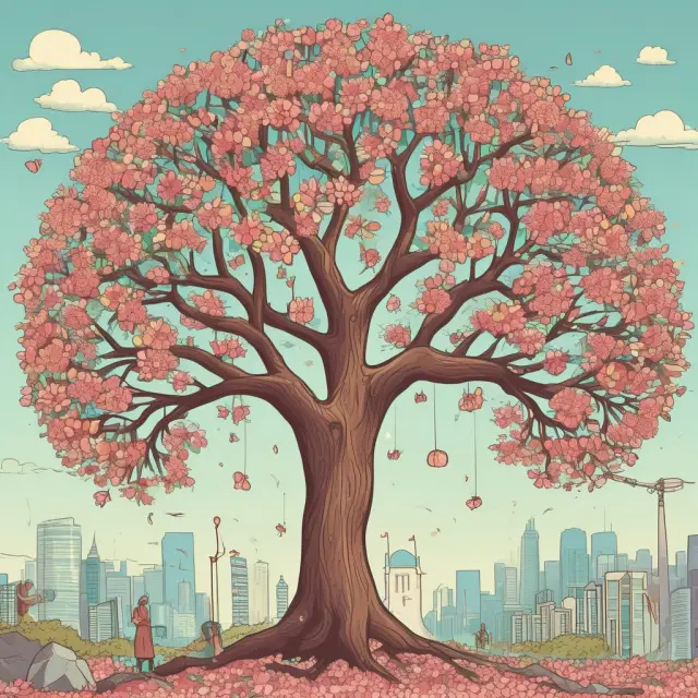 A tree branching out, each leaf representing factors affecting a branch manager