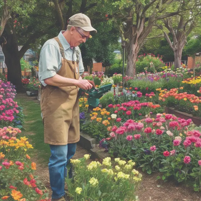 A branch manager, represented as a skilled gardener, carefully tends to blossoming local partnerships and cross-selling opportunities