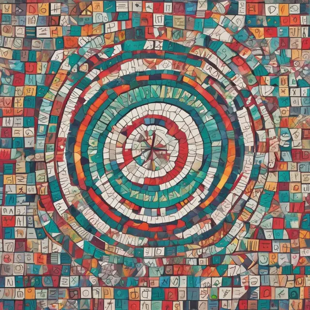 An intricate mosaic of a logo, tagline, and jingle symbolizing the power of brand recognition