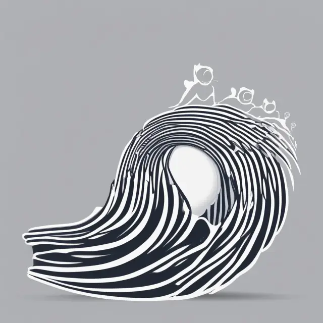 A social media wave with a logo riding it, symbolizing the power of social media in expanding brand reach