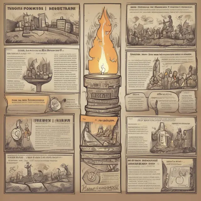 An illuminated torchbearer symbolizing brand awareness traversing the realms of social media, print media, and events