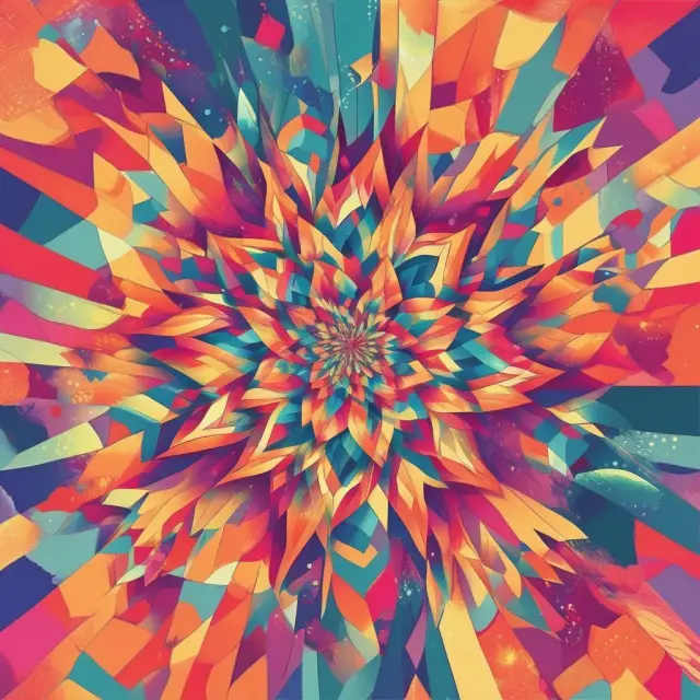 A colorful kaleidoscope representing the dynamic nature of brand perception, filled with various experiences and emotions.