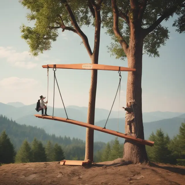 Seesaw illustrating break-even prices in product business and options contracts