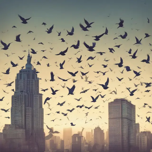 Price birds symbolizing competitors flying towards a saturated market, illustrating the implications of break-even pricing on market dynamics
