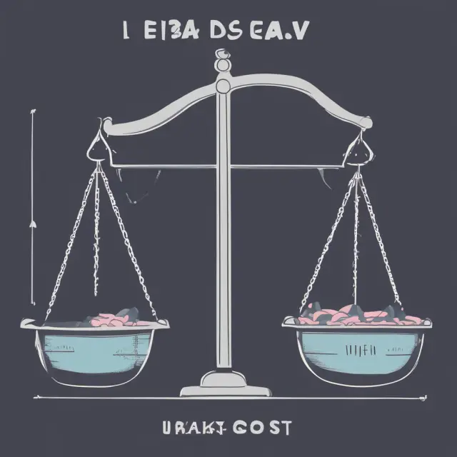 Scale illustrating fixed costs (rent, salaries) versus variable costs (materials, labor). Break-even point is where they balance.