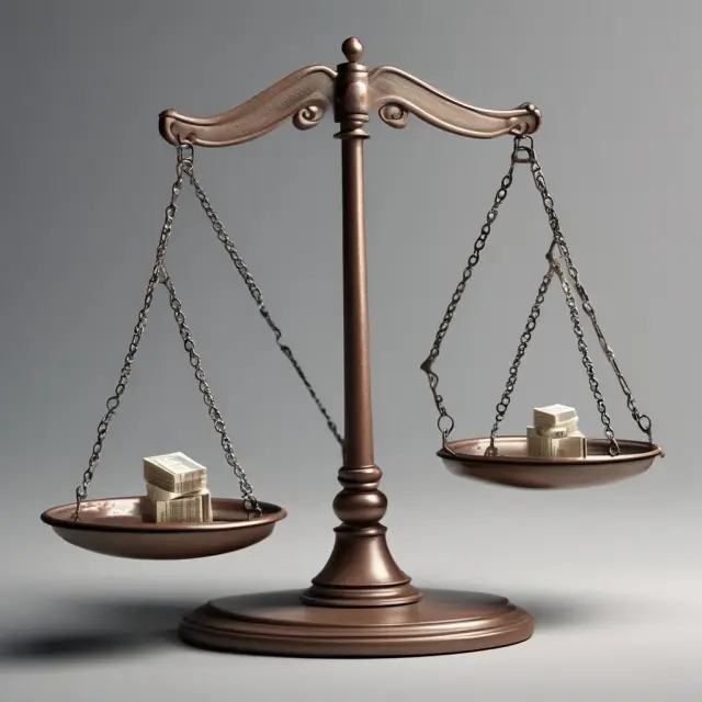 Image of a balance scale with break-even points labeled on both sides, symbolizing the equilibrium between costs and profits in business and finance.