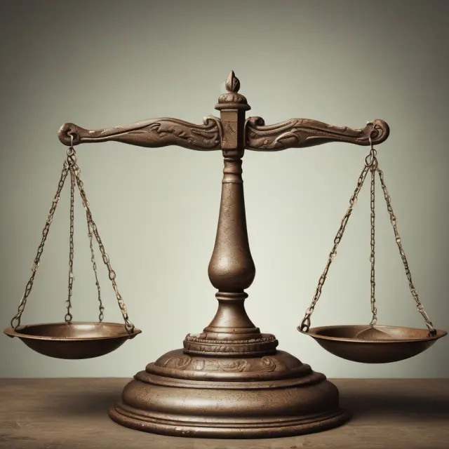 A set of ancient scales weighing fixed and variable costs, with break-even analysis symbolizing the balance point.