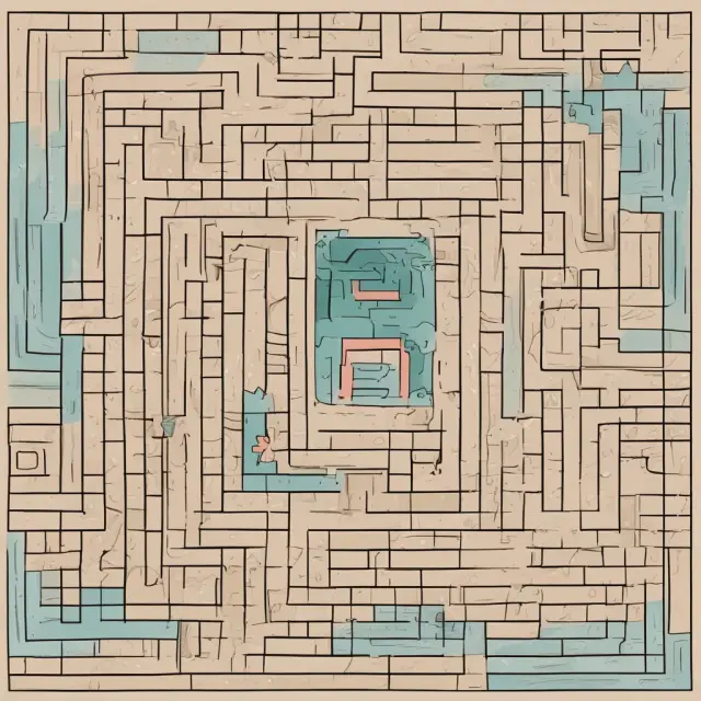A complex maze with interconnected paths representing the intricacies of breakeven analysis, emphasizing its assumptions, constraints and external factors.