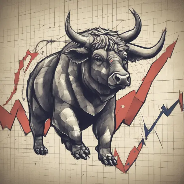 Visualization of chart patterns (triangles, flags, wedges, head-and-shoulders) with bull and bear horns representing breakouts and potential trend shifts