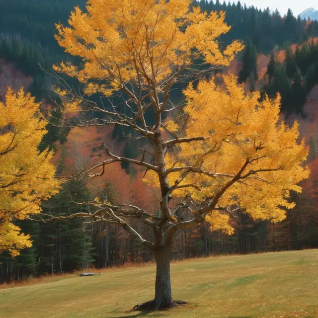 An ailing tree losing golden leaves represents the demise of the Bretton Woods System