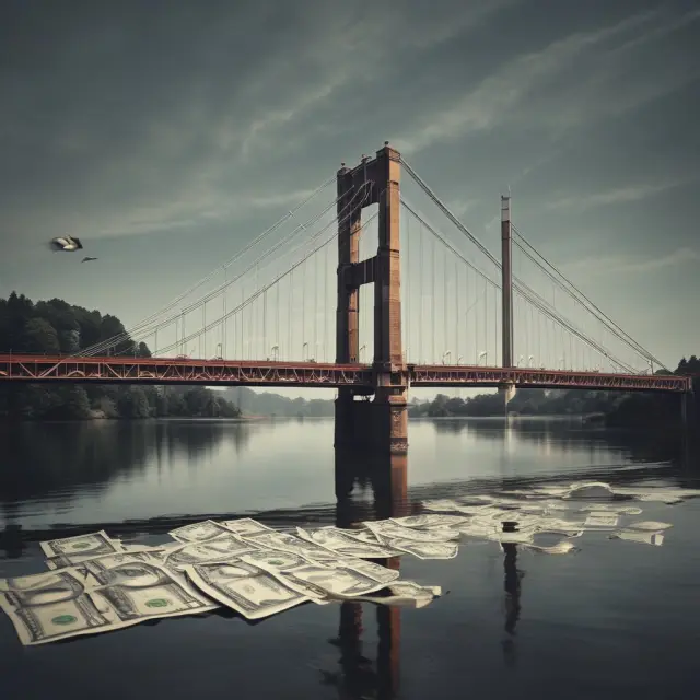 A sturdy bridge connecting two banks, one labeled 