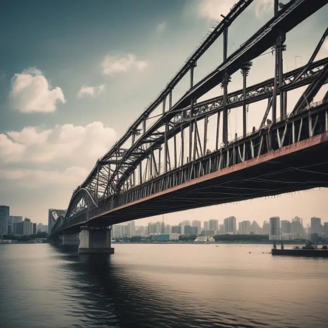 Bridge connecting banks with a river of capital flowing towards individuals and businesses