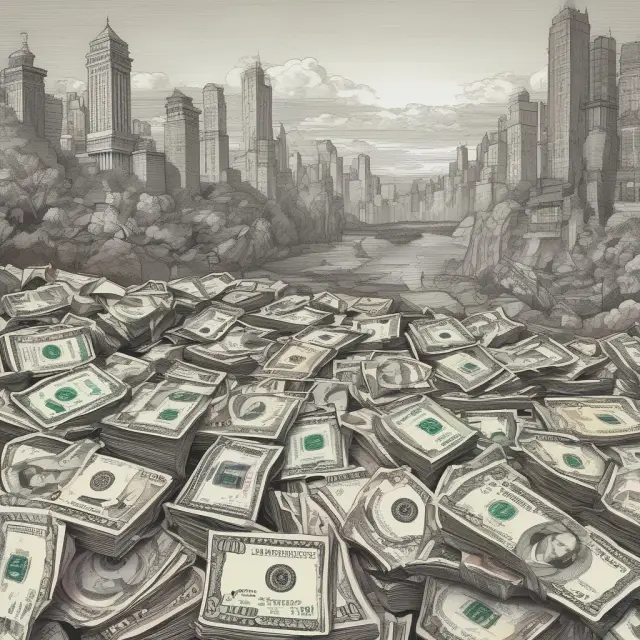Narrow money as a solid base with coins and notes, broad money as an expansive terrain with additional financial instruments