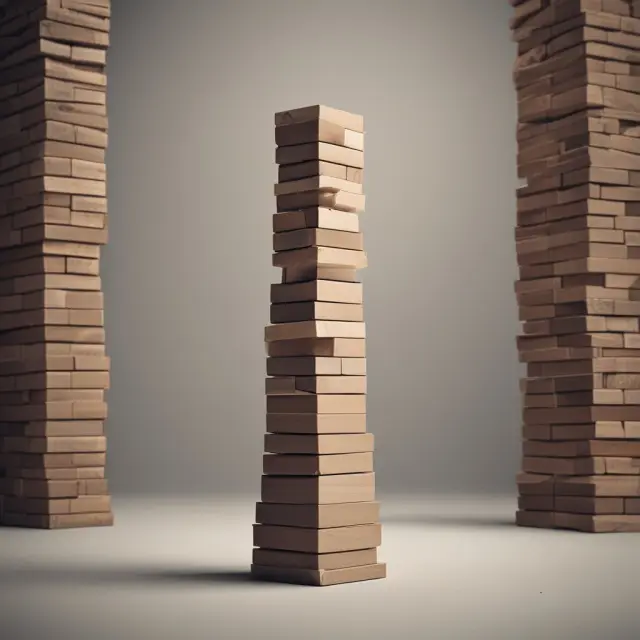 A Jenga tower symbolizing systemic, liquidity, market, and operational risks for broker-dealers.