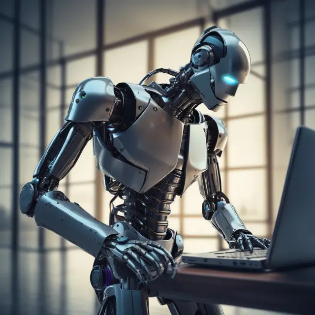 Robots representing broker-dealers navigate a turbulent sea, with technological advancements, demographic shifts, and changing investor preferences shaping the industry landscape in the background
