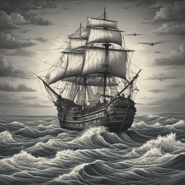 A wise and experienced broker-dealer sailing a sturdy ship, skillfully navigating clients through the unpredictable waters of the financial market.