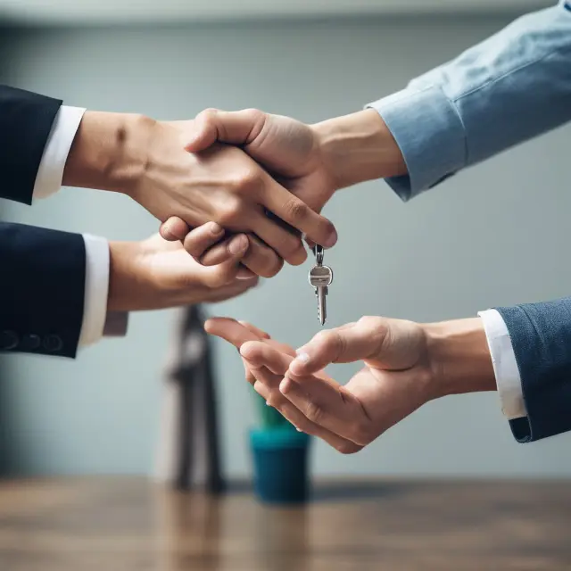 Discount and full-service brokers illustrated as hands shaking on deals: Cost-effective vs. personalized investment services