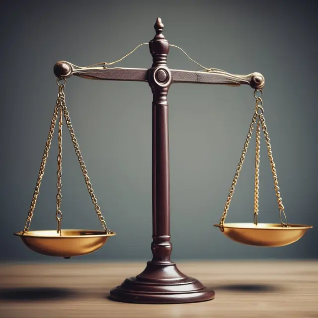 Two scales balanced on a financial table with one side representing a broker and the other an investment advisor