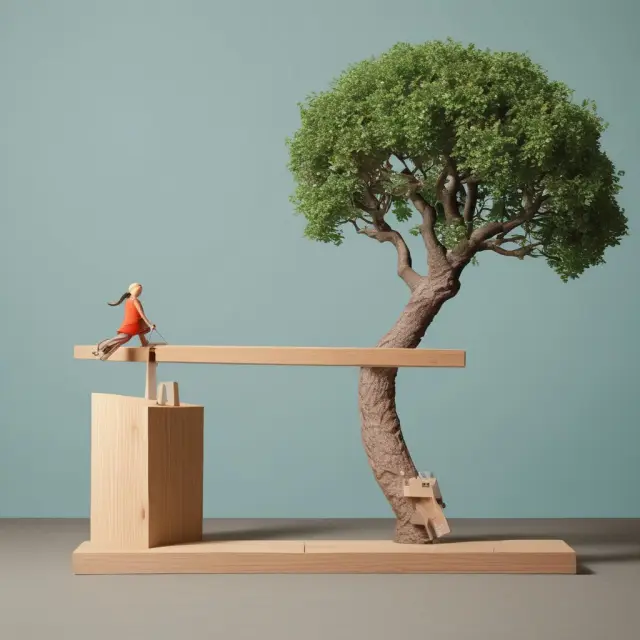 See-saw with risky investments on one side and borrowed funds on the other, representing the balance in a margin account.