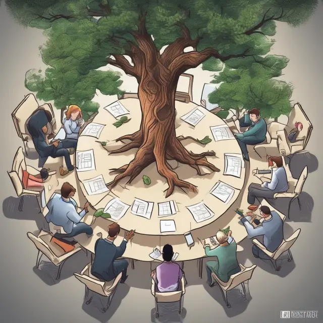 A round table filled with investors discussing challenges and best practices for implementing brown bag meetings in finance