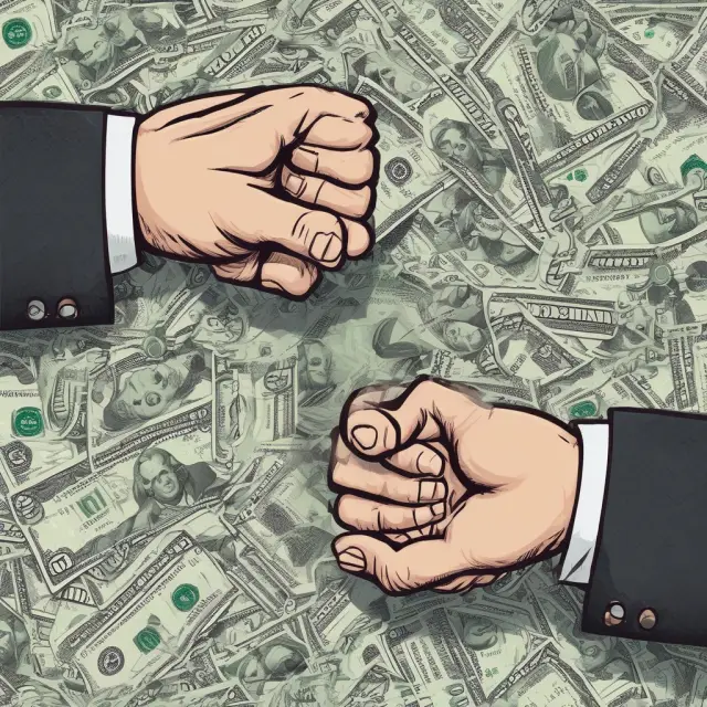 Hands delicately balancing Build America and corporate bonds on a scale, symbolizing the comparison between their perceived risk levels and economic viability in a post-recession world