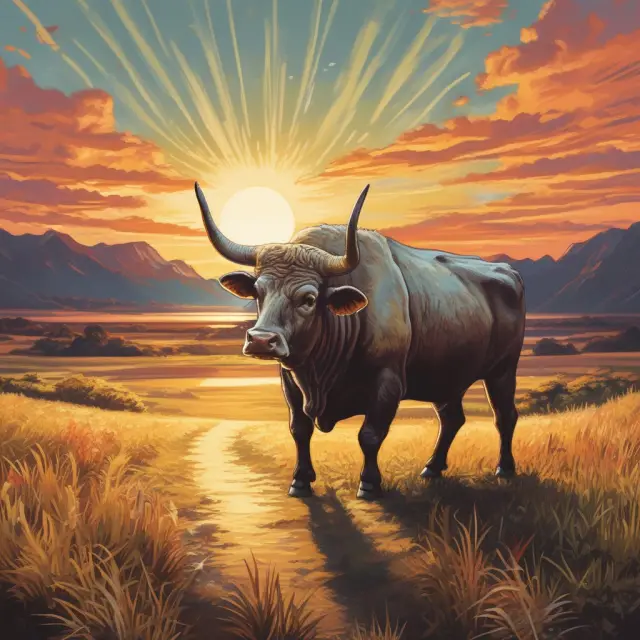 Image of a sun illuminating various stocks, representing the strong economy, high investor confidence, and rising prices during a bull market.