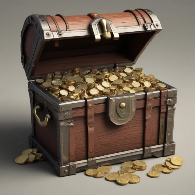 A meticulously curated collection of bullet bonds, represented as a chest brimming with tokens each labeled with their issuer, maturity, and credit rating.