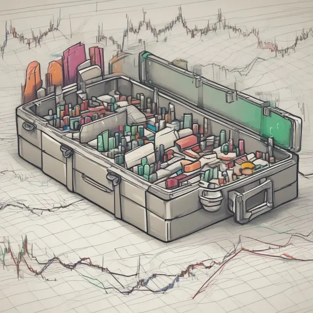 Analyst examining chart with bullish engulfing pattern highlighted, surrounded by RSI, MACD, and Bollinger Band indicators