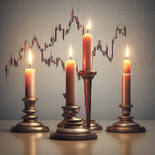Image of three candlestick charts showing bullish harami patterns emerging in bear markets