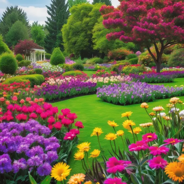 An image of a flourishing garden symbolizing the core elements driving a bull market: strong GDP growth, solid corporate profits, low unemployment, and high investor confidence.