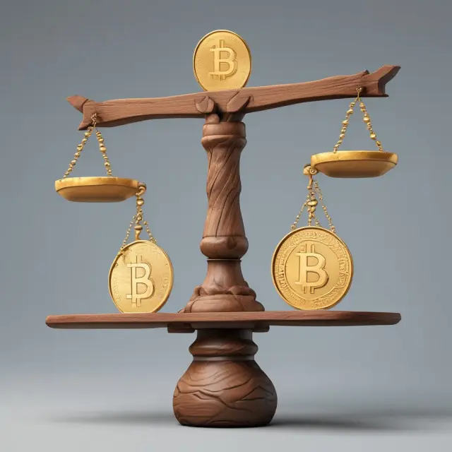 Golden seesaw illustrating advantages (coins) and risks (options) of a bull call spread investment strategy