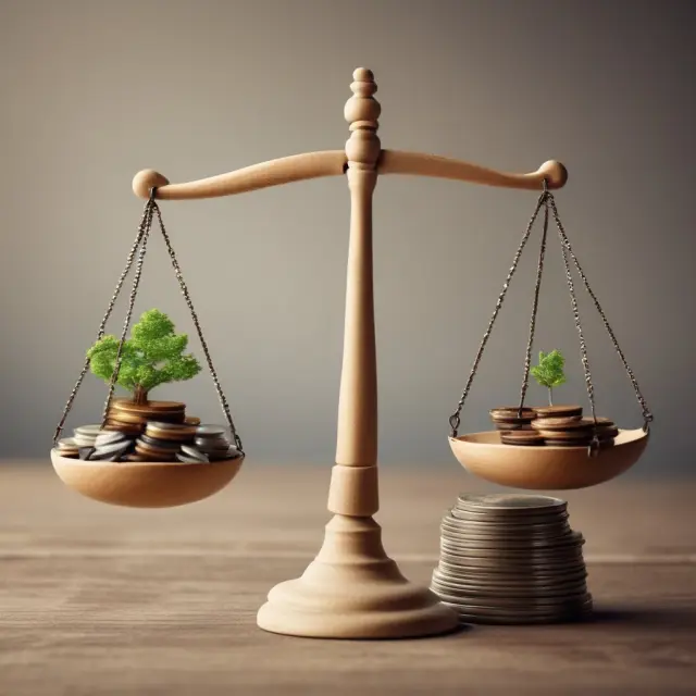 Two scales balancing: one for monthly revenues, the other for gross expenses; net burn rate calculated by subtracting revenues from gross burn and adjusting for COGS