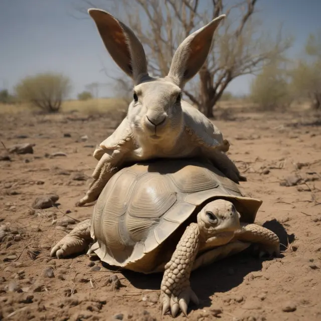 A set of scales with a tortoise representing low burn rate on one side and a hare symbolizing high burn rate on the other, highlighting their contrasting growth approaches. Startup comparison