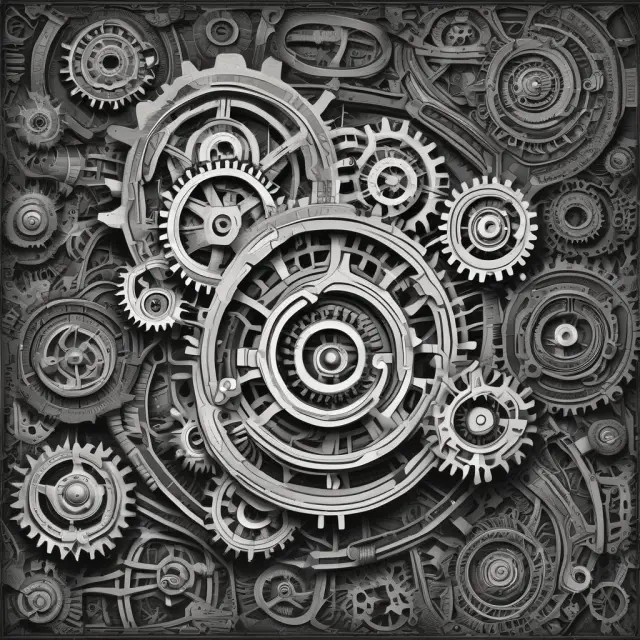 Interconnected gears symbolizing operating, investing, and financing activities in a business